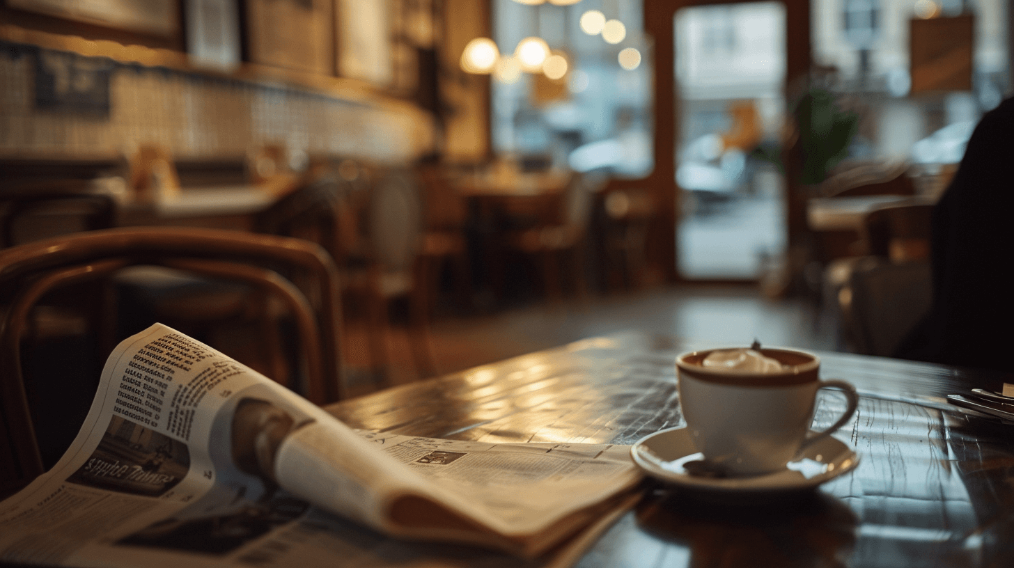 Journal au format berlinois sur une table