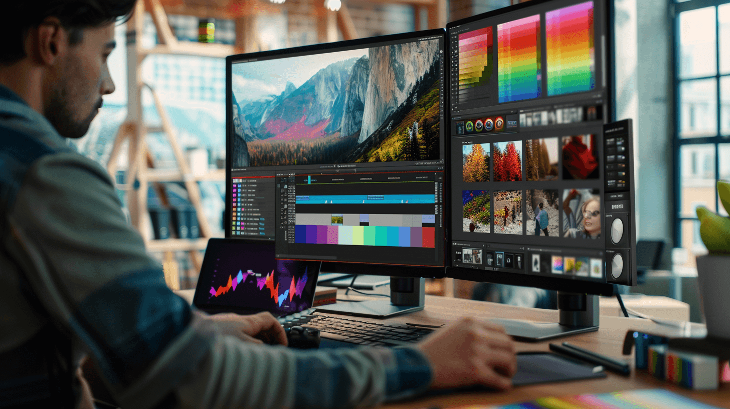 Un expert en design ajuste le profil colorimétrique pour l'impression