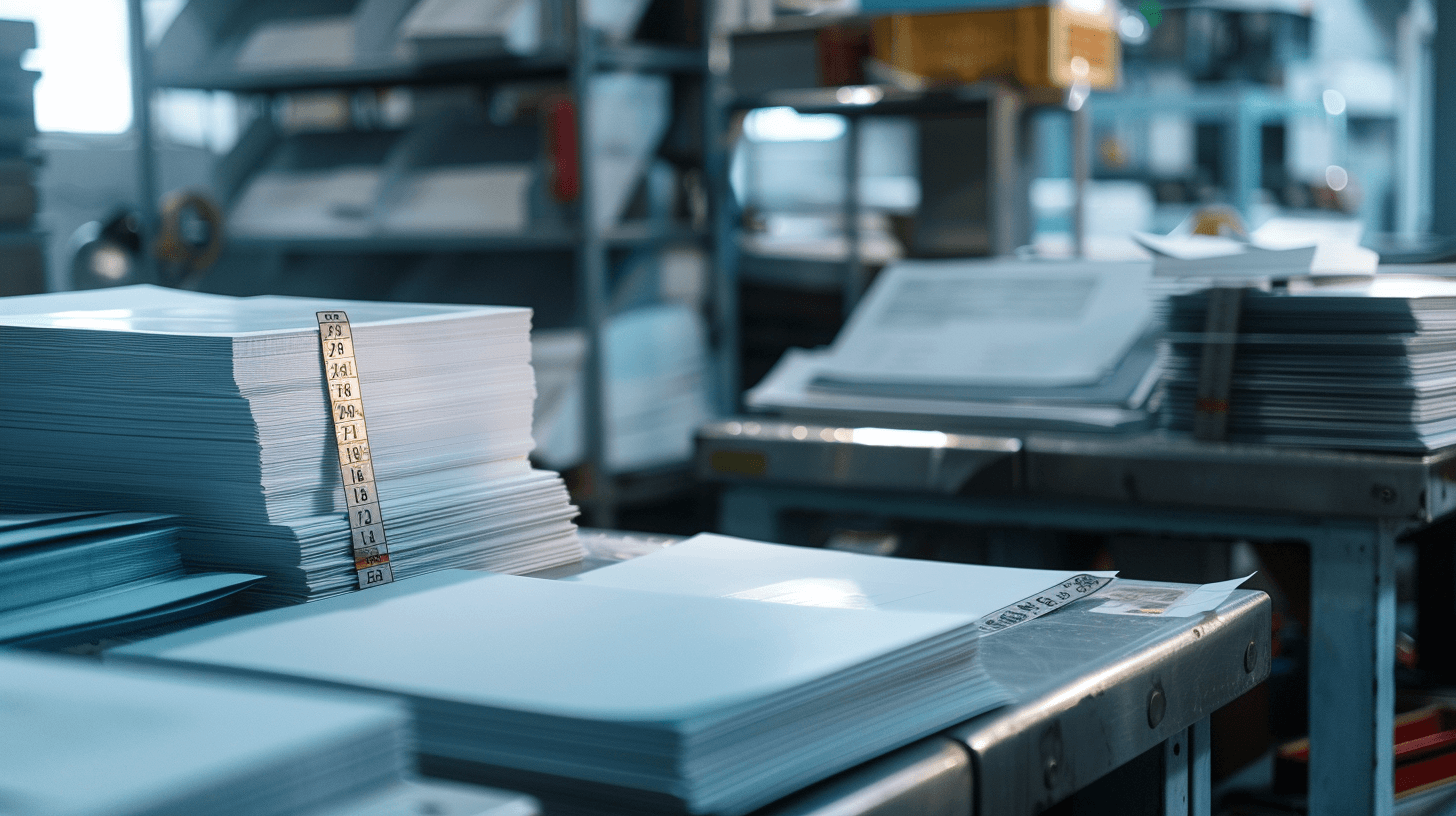 Papiers avec différents grammages dans une imprimerie moderne