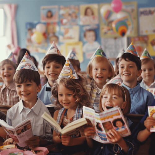 Classe scolaire avec leur propre journal de classe