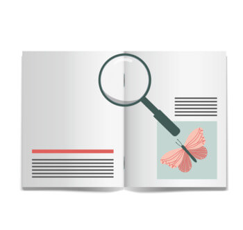 Magazine avec reliure agrafée