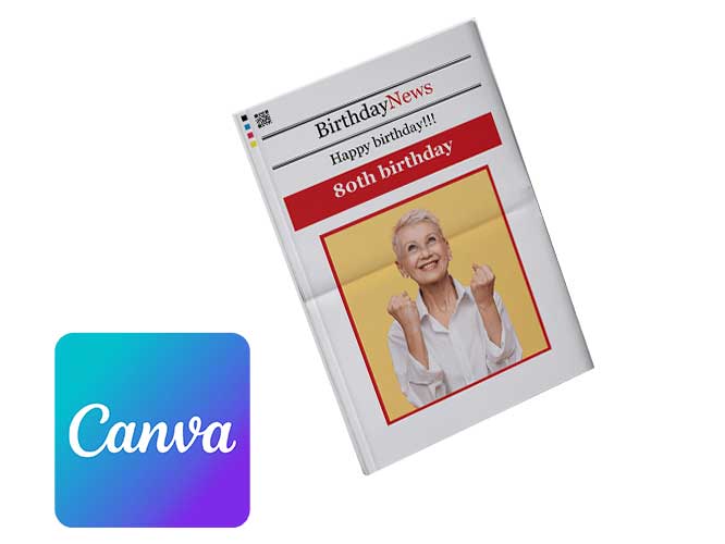 Créer un journal d’anniversaire pour un 80e anniversaire en ligne avec Canva
