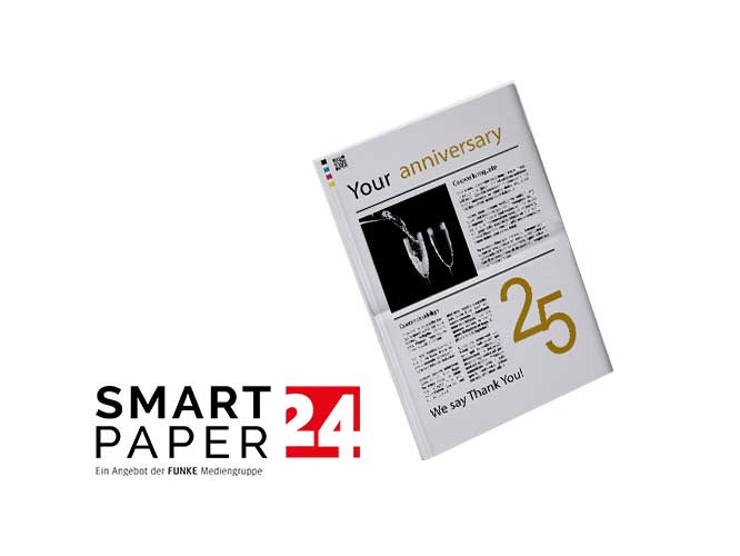 Créer un journal de jubilé avec l’éditeur en ligne de Smartpaper24