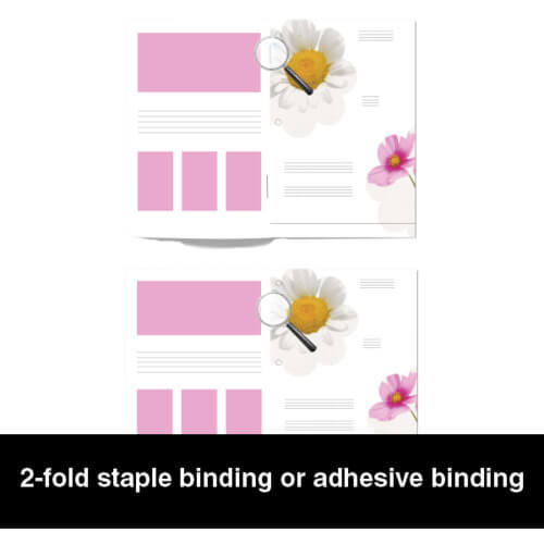 Différentes reliures pour l'impression de brochures personnalisées
