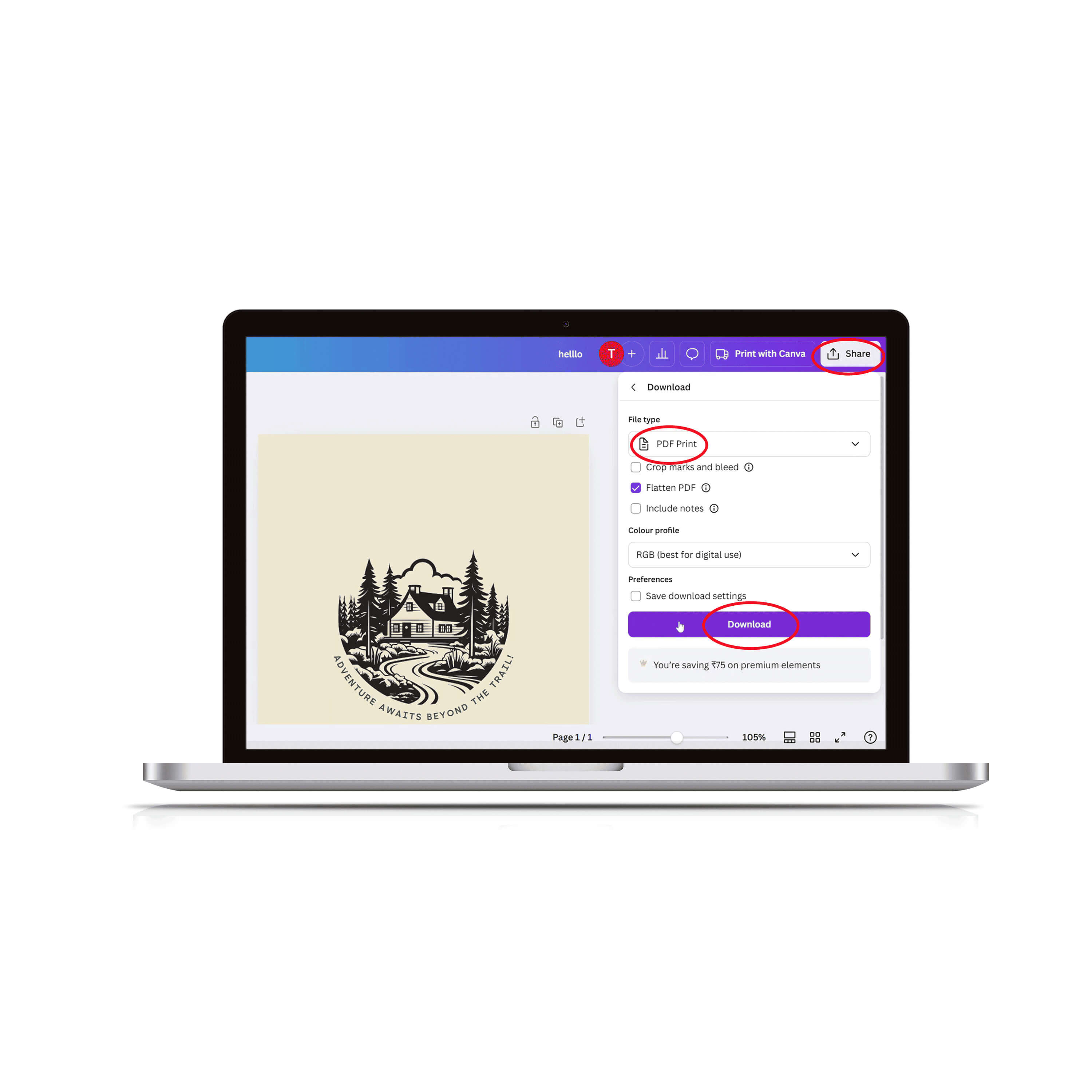 Télécharger votre journal en PDF prêt à l’impression avec Canva