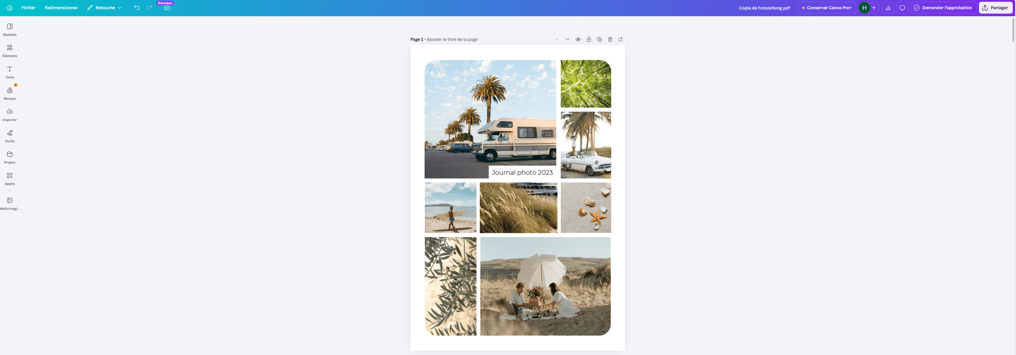 Créer un journal sur Canva en ligne