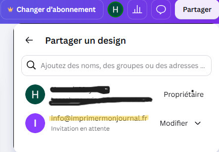 Partager et partager un lien de votre journal sur Canva