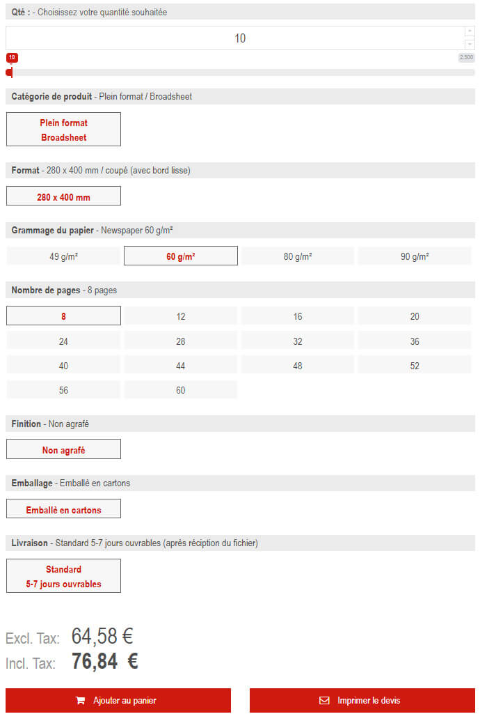 Télécharger le fichier PDF de Canva et commander un vrai journal