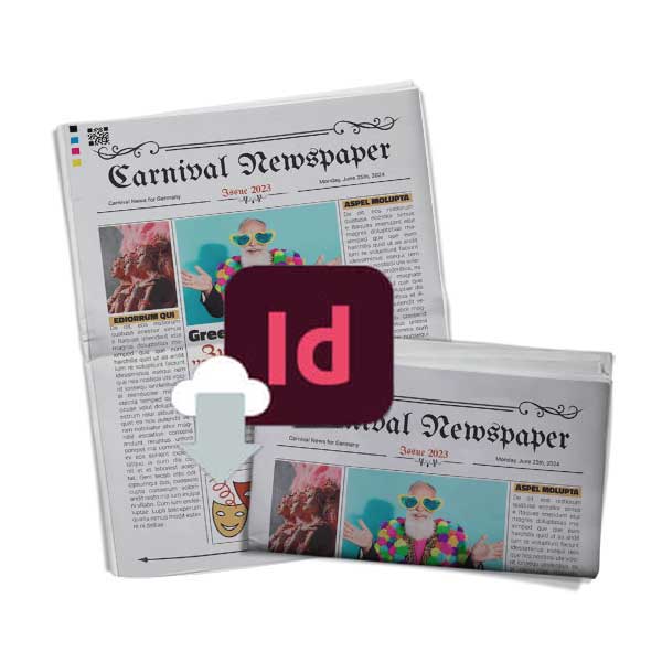 Télécharger modèle de journal de carnaval au format InDesign