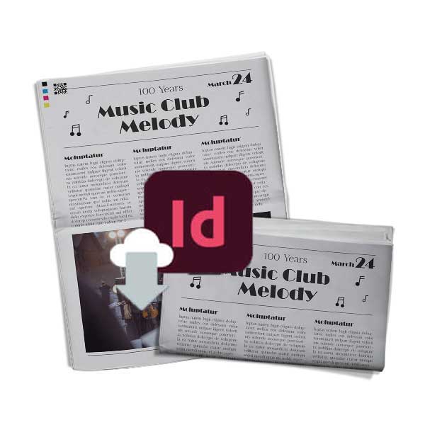 Télécharger modèle de journal de fête pour association musicale au format InDesign