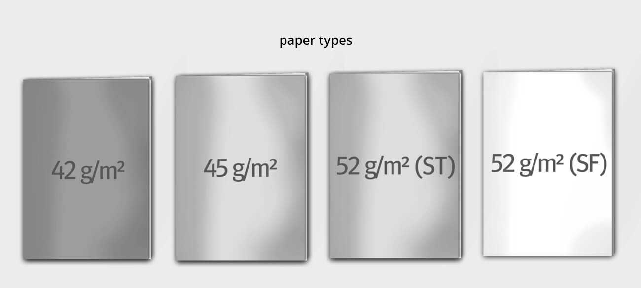 Différents papiers journal au choix pour l’impression en ligne