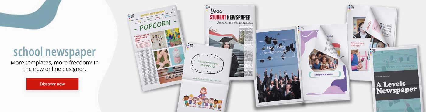 Plus de modèles pour journaux scolaires et de fin d’études dans l’éditeur en ligne