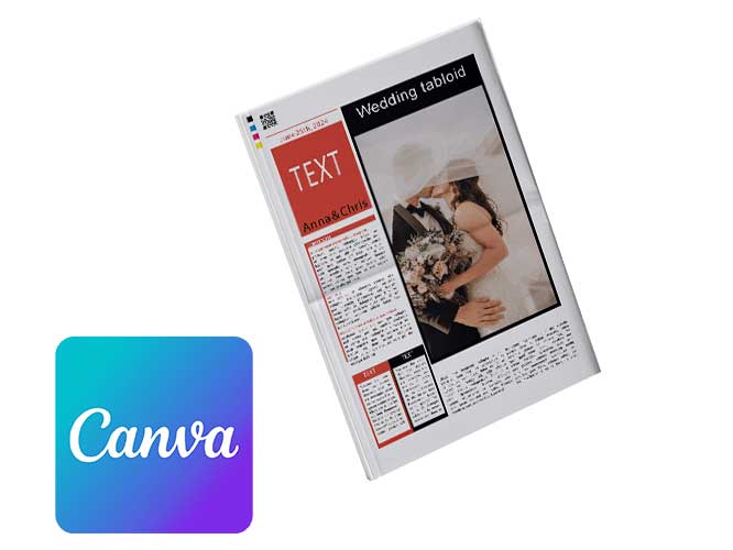 Journal de mariage au style boulevard à créer en ligne avec Canva